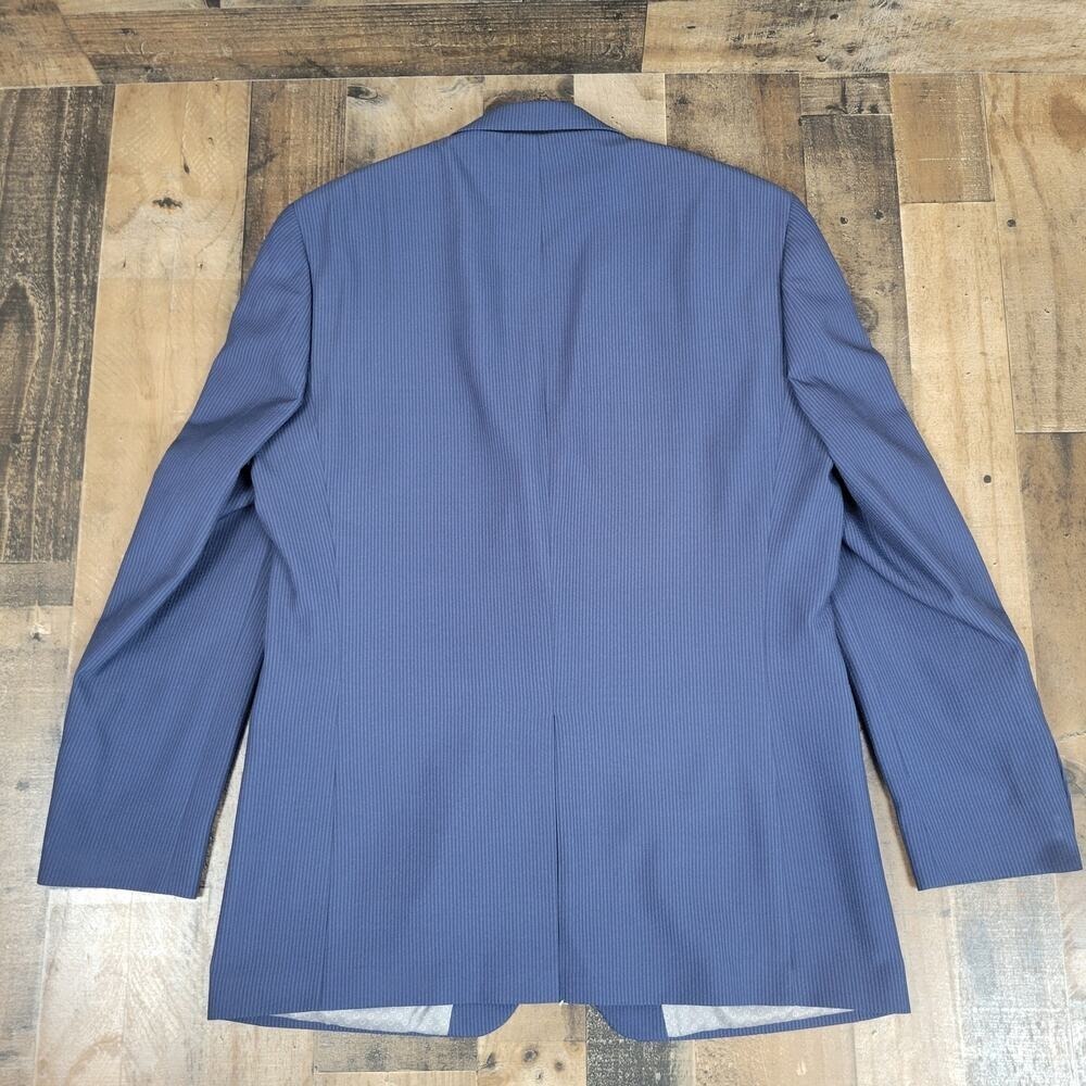 Ralph Lauren Green Label Textured Navy Mens 44L Blazer Sport Jacket Pinstripe - Picture 7 of 13